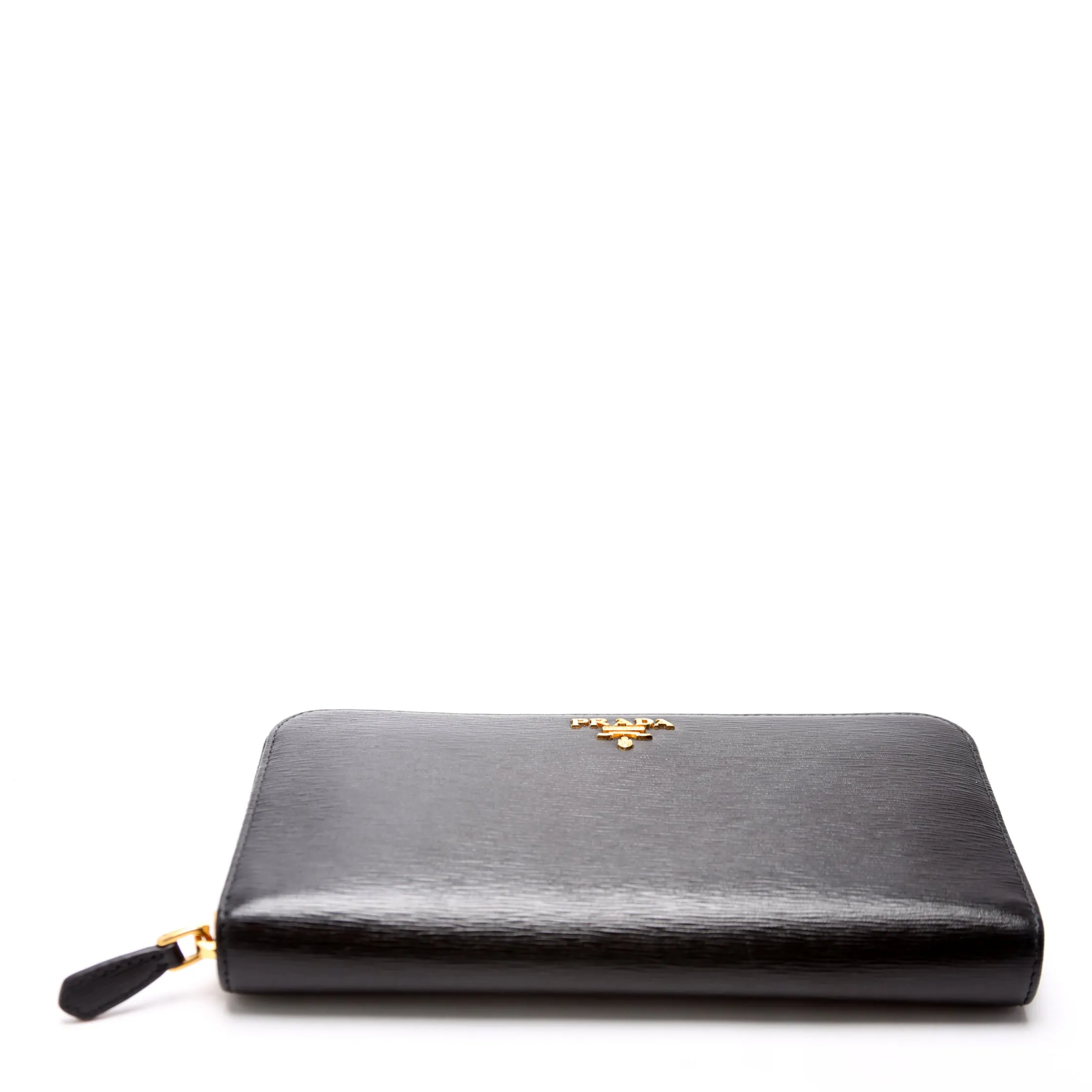 1ML506 Vitello Move Zip Around Long Wallet Black