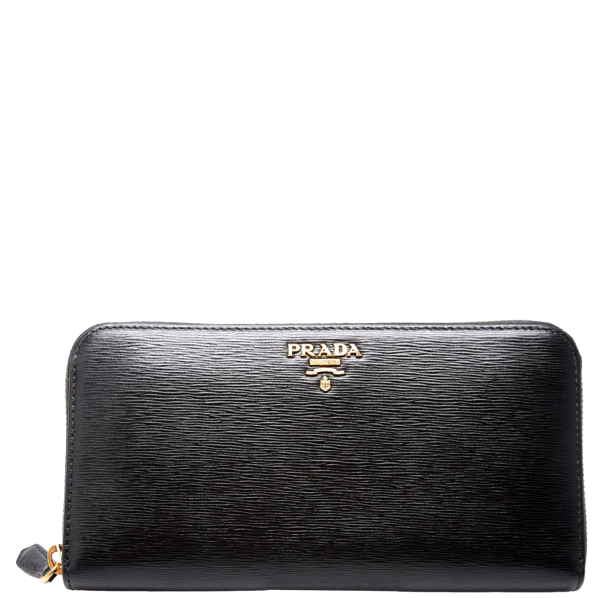 1ML506 Vitello Move Zip Around Long Wallet Black