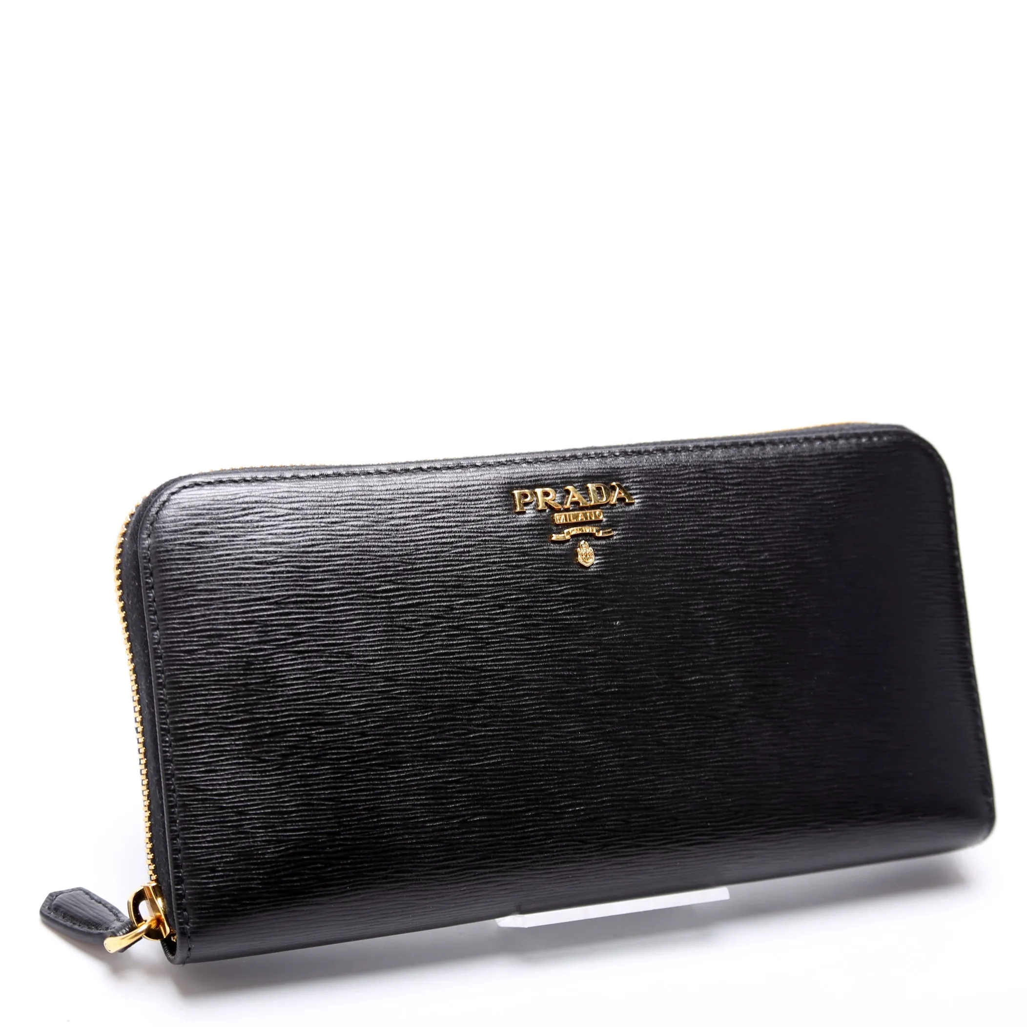 1ML506 Vitello Move Zip Around Long Wallet Black