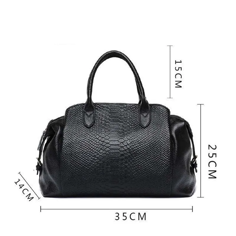 AlliLuxe Chic Alligator Pattern Leather Shoulder Bag