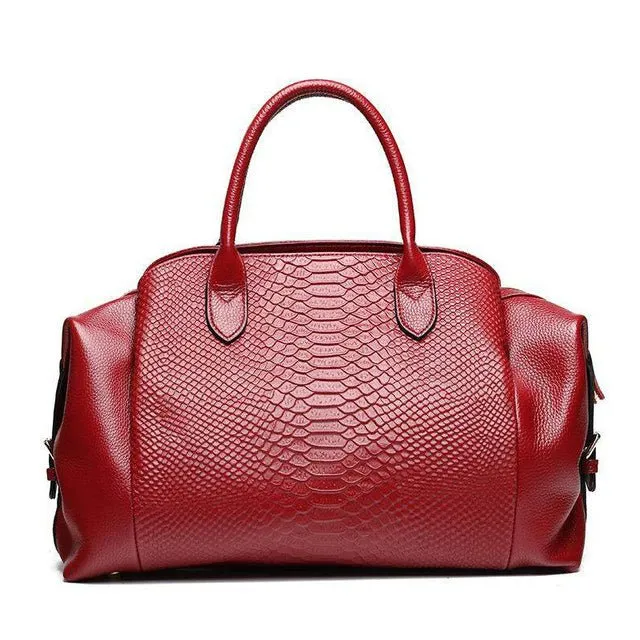 AlliLuxe Chic Alligator Pattern Leather Shoulder Bag