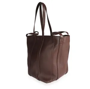 Balenciaga Marron Leather Large Laundry Cabas Tote