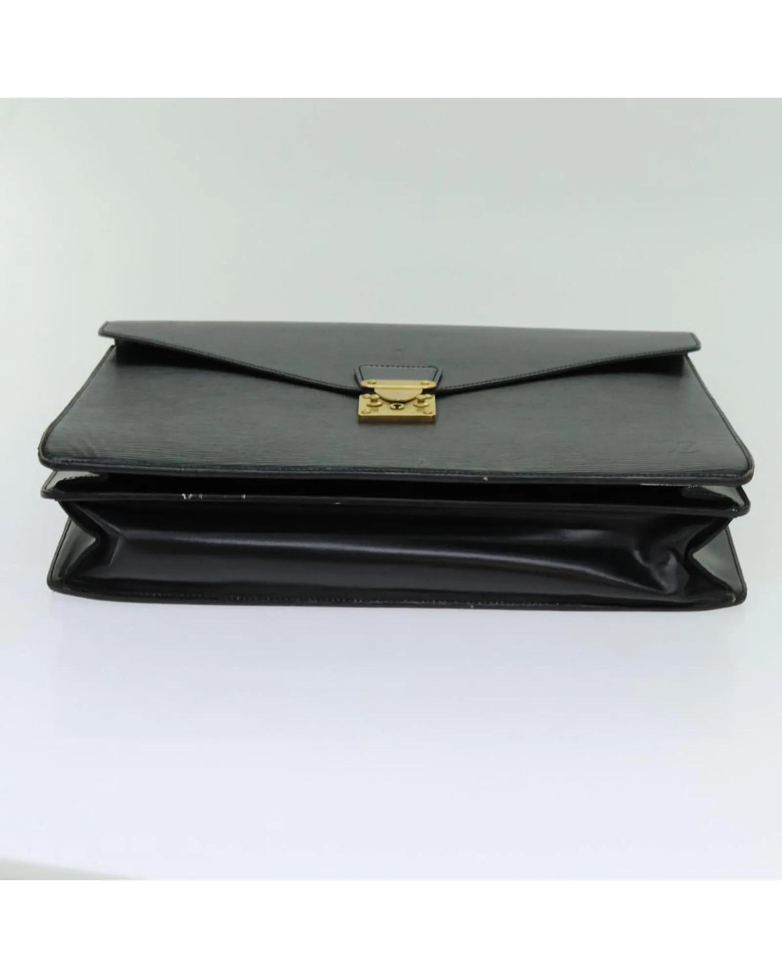 Black Epi Leather Business Bag with Key Accessory