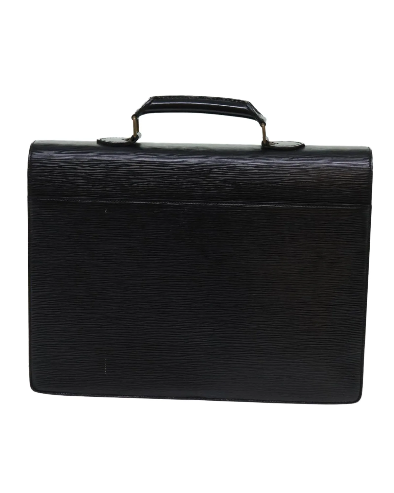 Black Epi Leather Business Bag with Key Accessory