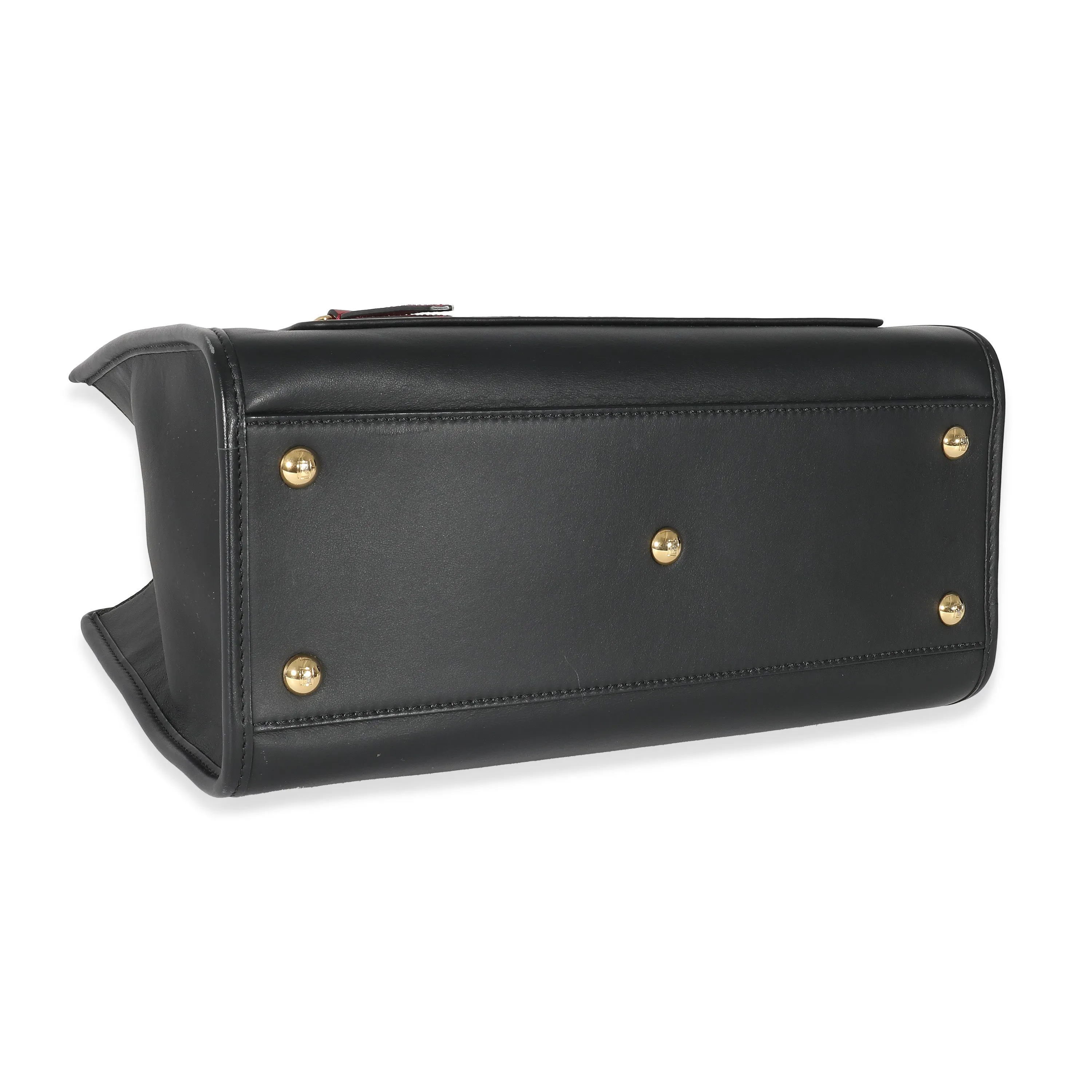 Black Zucca Embossed Leather Small Runaway Satchel