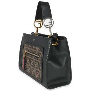 Black Zucca Embossed Leather Small Runaway Satchel