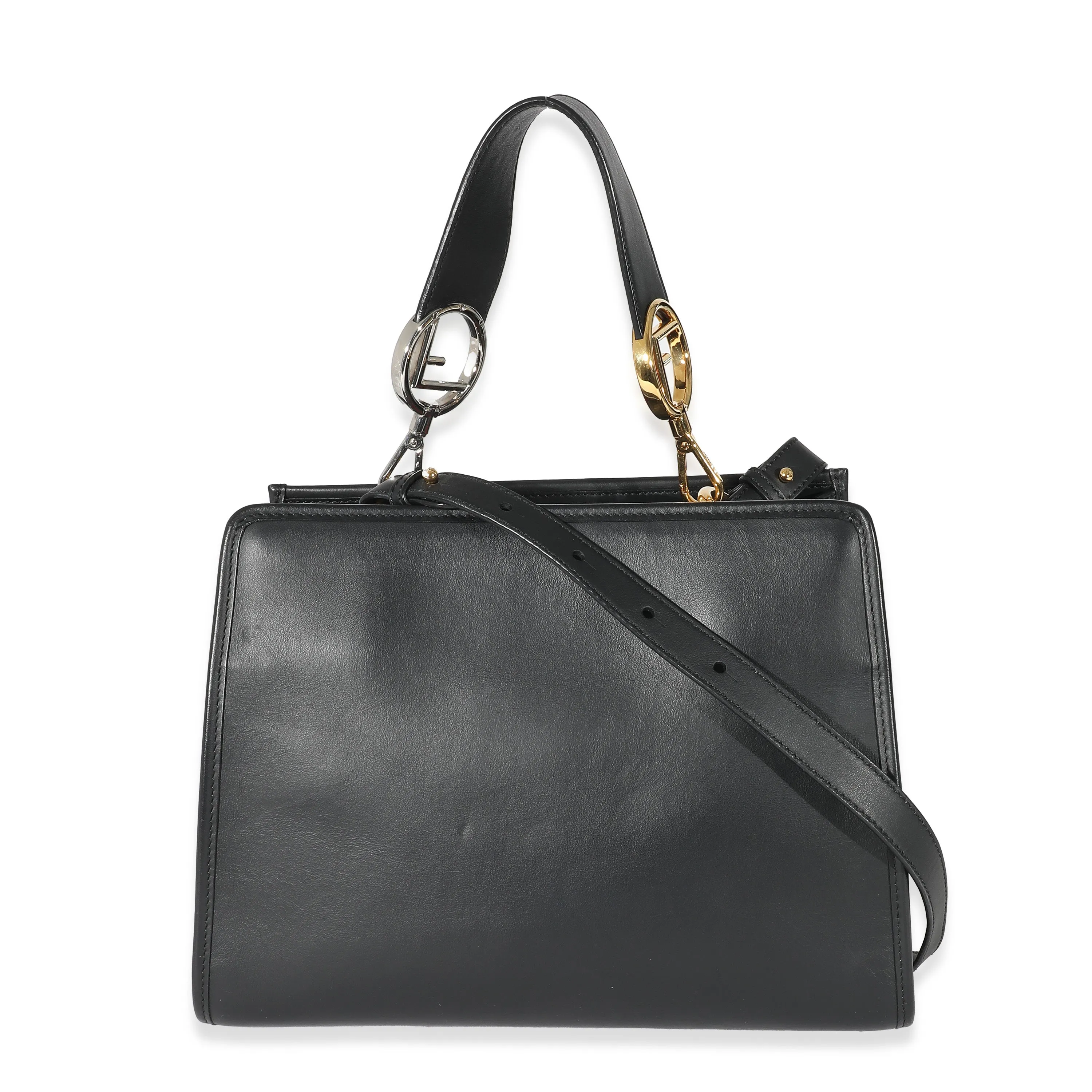 Black Zucca Embossed Leather Small Runaway Satchel