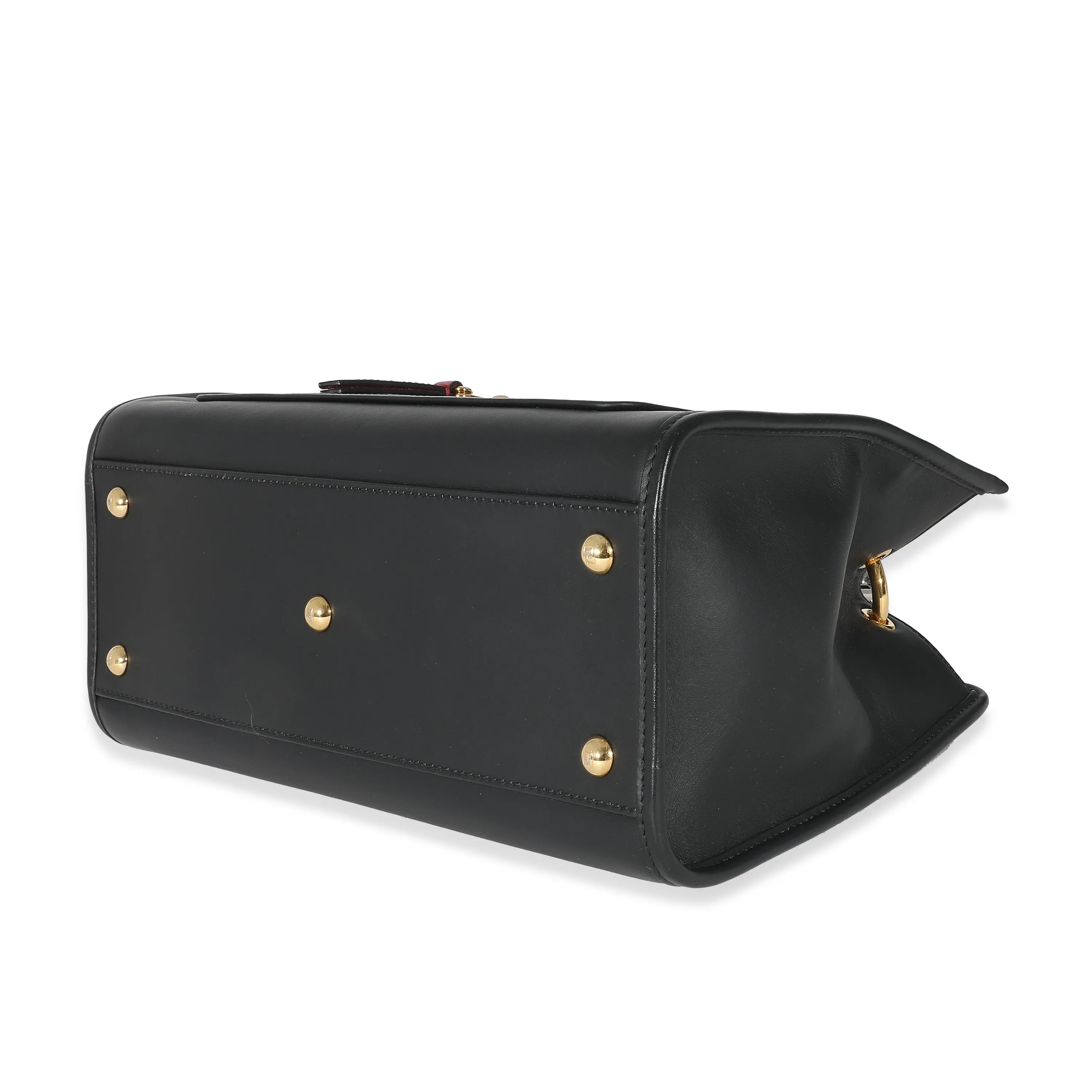Black Zucca Embossed Leather Small Runaway Satchel