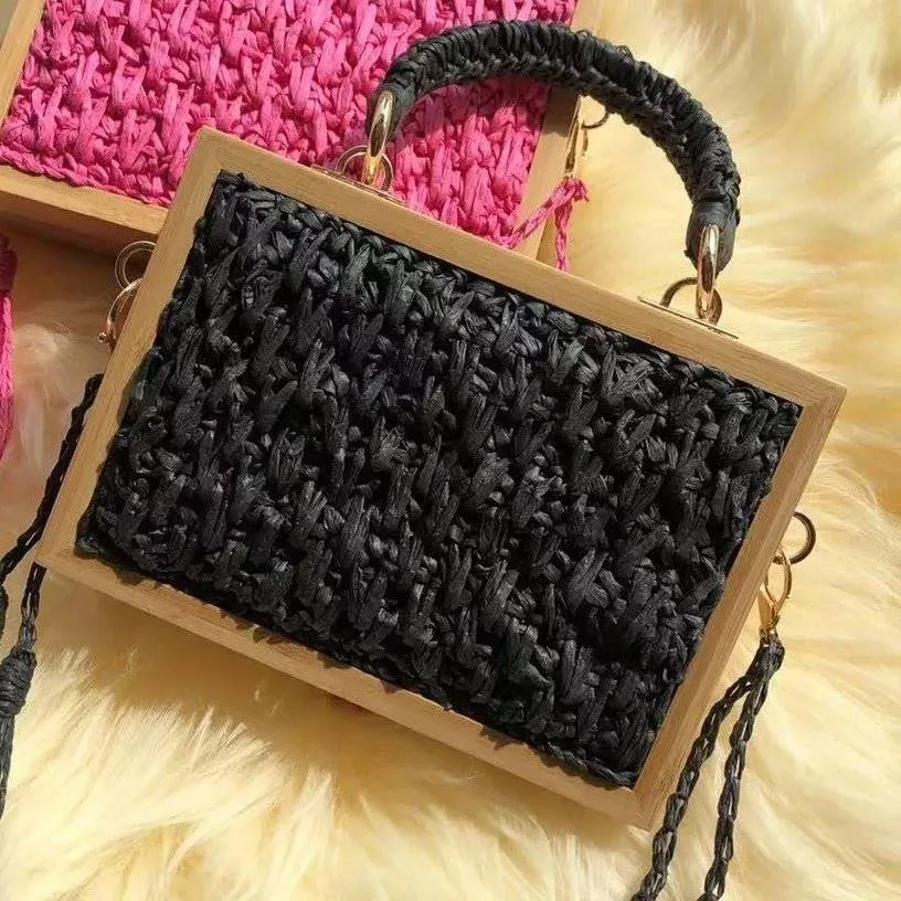 Boho Chic Bamboo Tassel Woven Crossbody Bag
