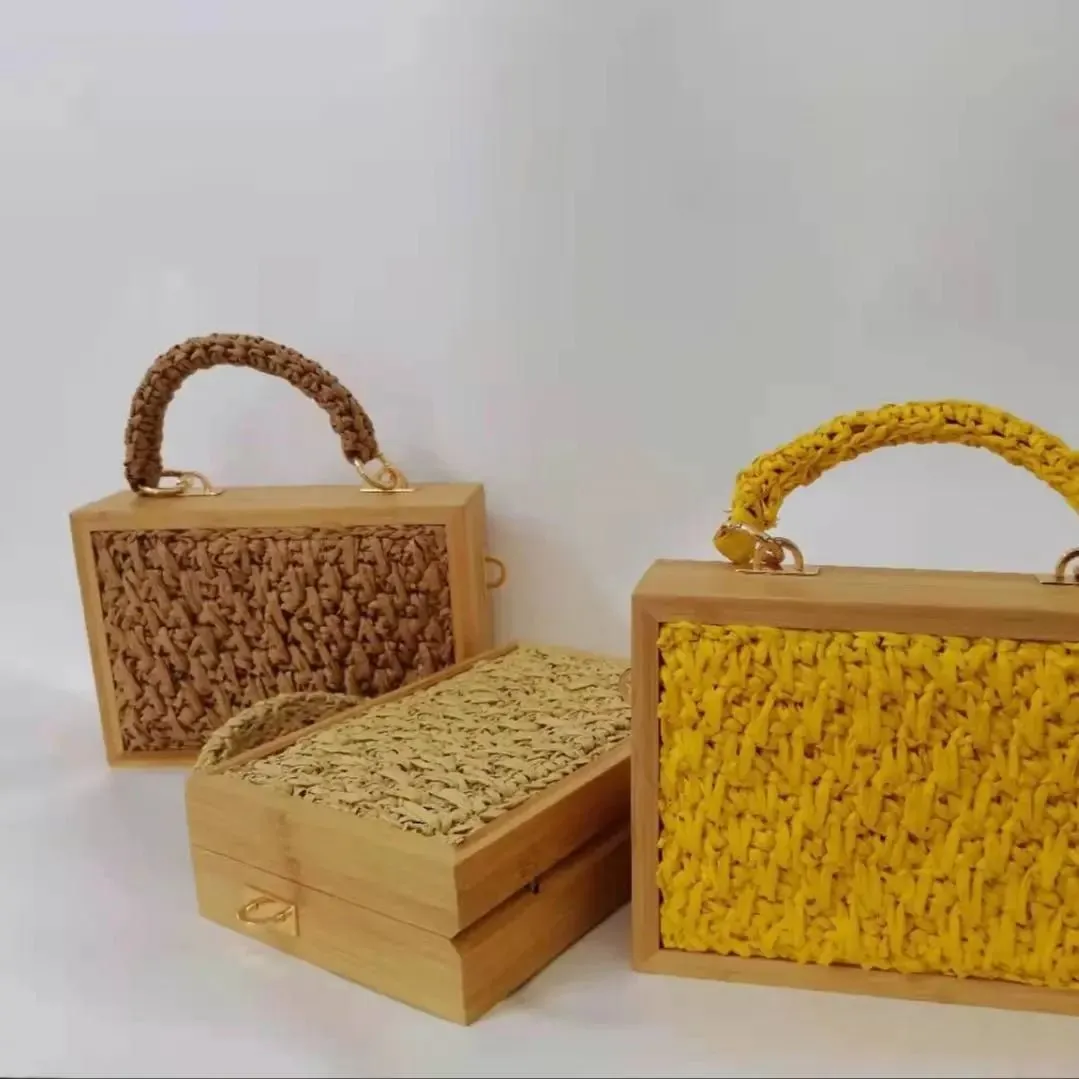 Boho Chic Bamboo Tassel Woven Crossbody Bag