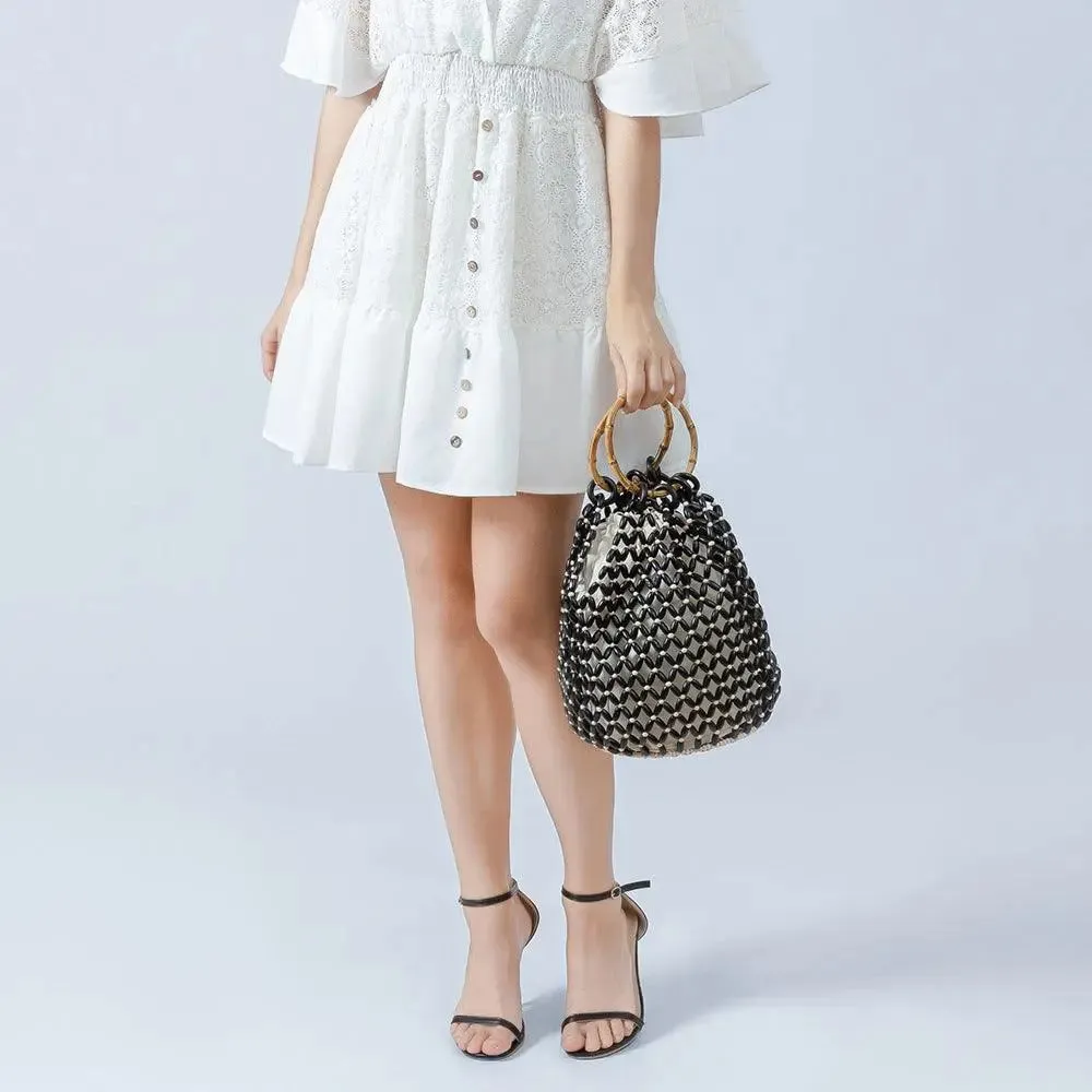 Boho Chic Crochet Bucket Bag