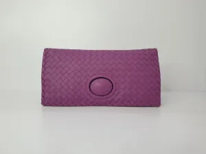 BOTTEGA VENETA B05724375E PURPLE INTERECCIATO CLUTCH