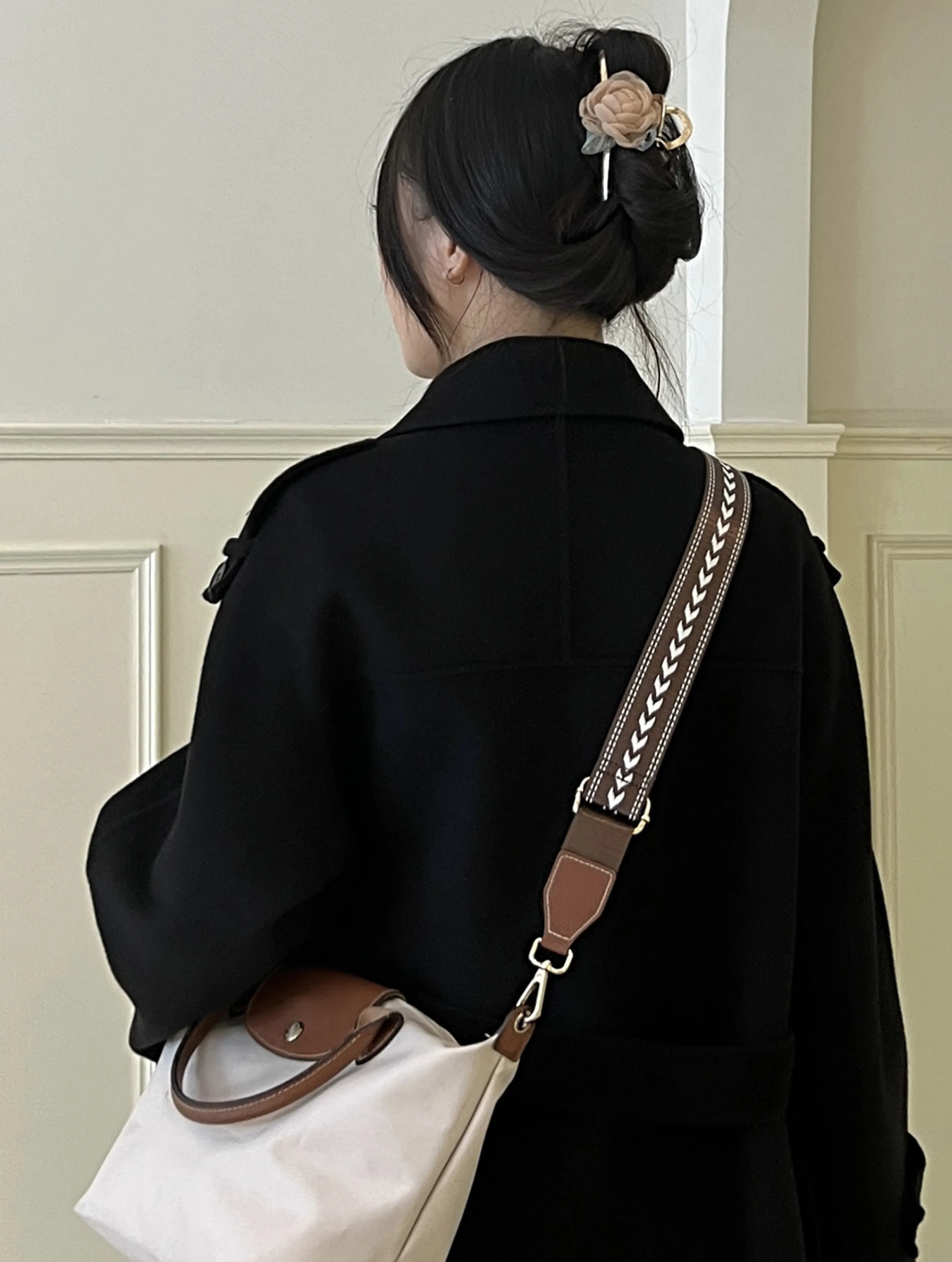 Canvas Wide Shoulder Strap for Le Pliage Original Bag (Small Size) – 3.7cm Width, Handmade Adjustable Strap