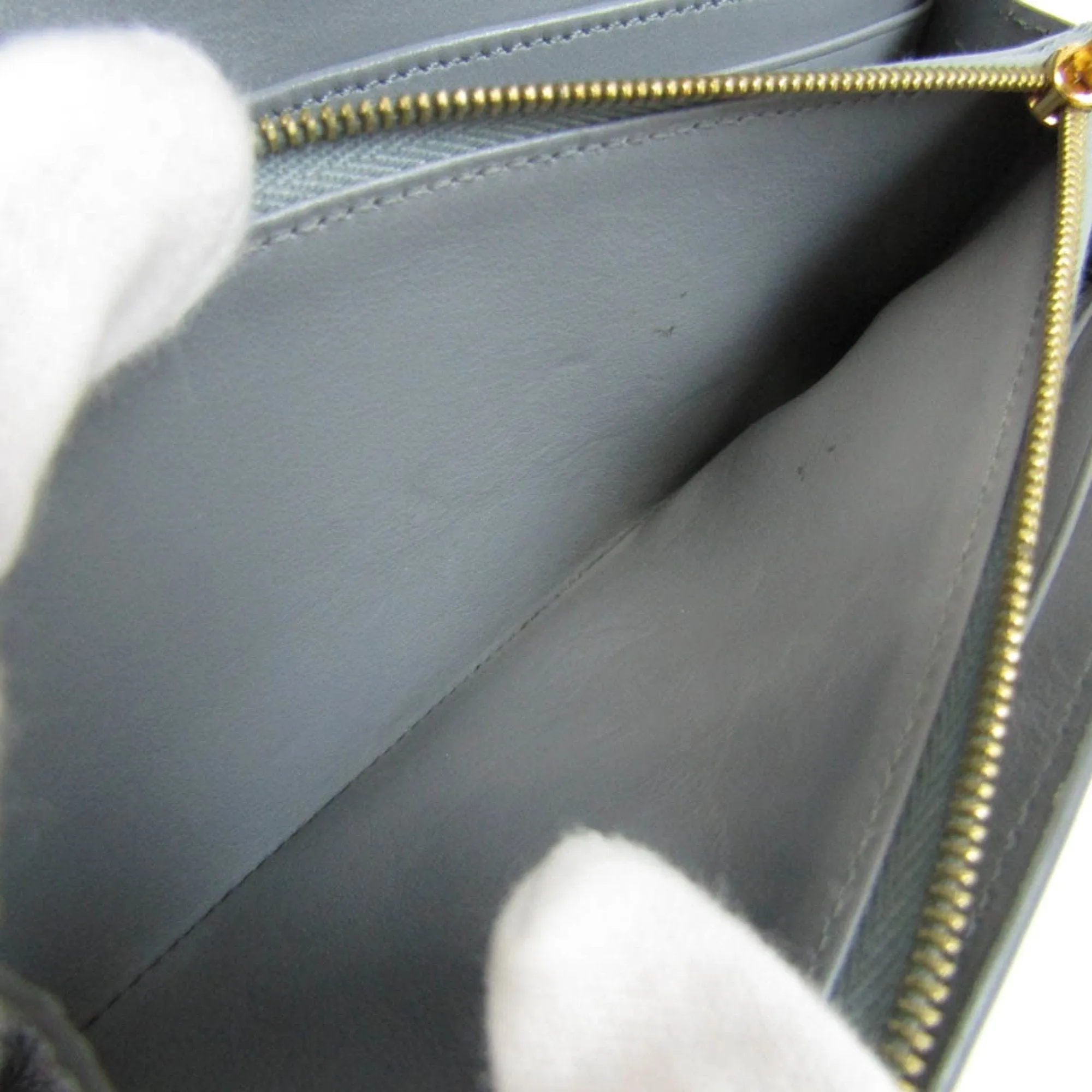Celine Large Flap Wallet 10B563BEL Women's Calfskin Long Wallet [bi-fold] Gray