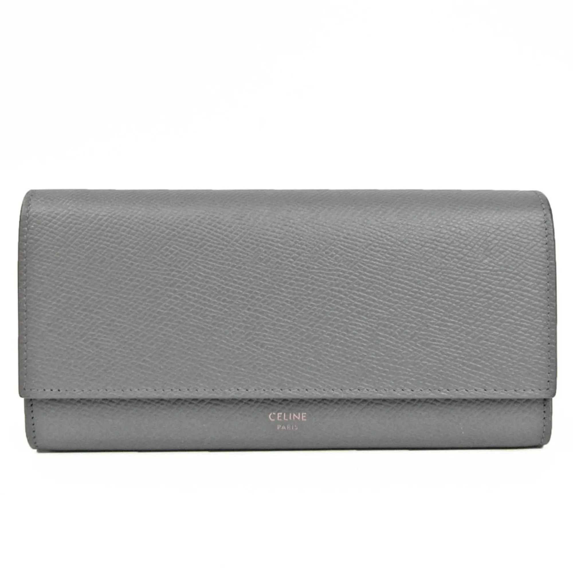 Celine Large Flap Wallet 10B563BEL Women's Calfskin Long Wallet [bi-fold] Gray