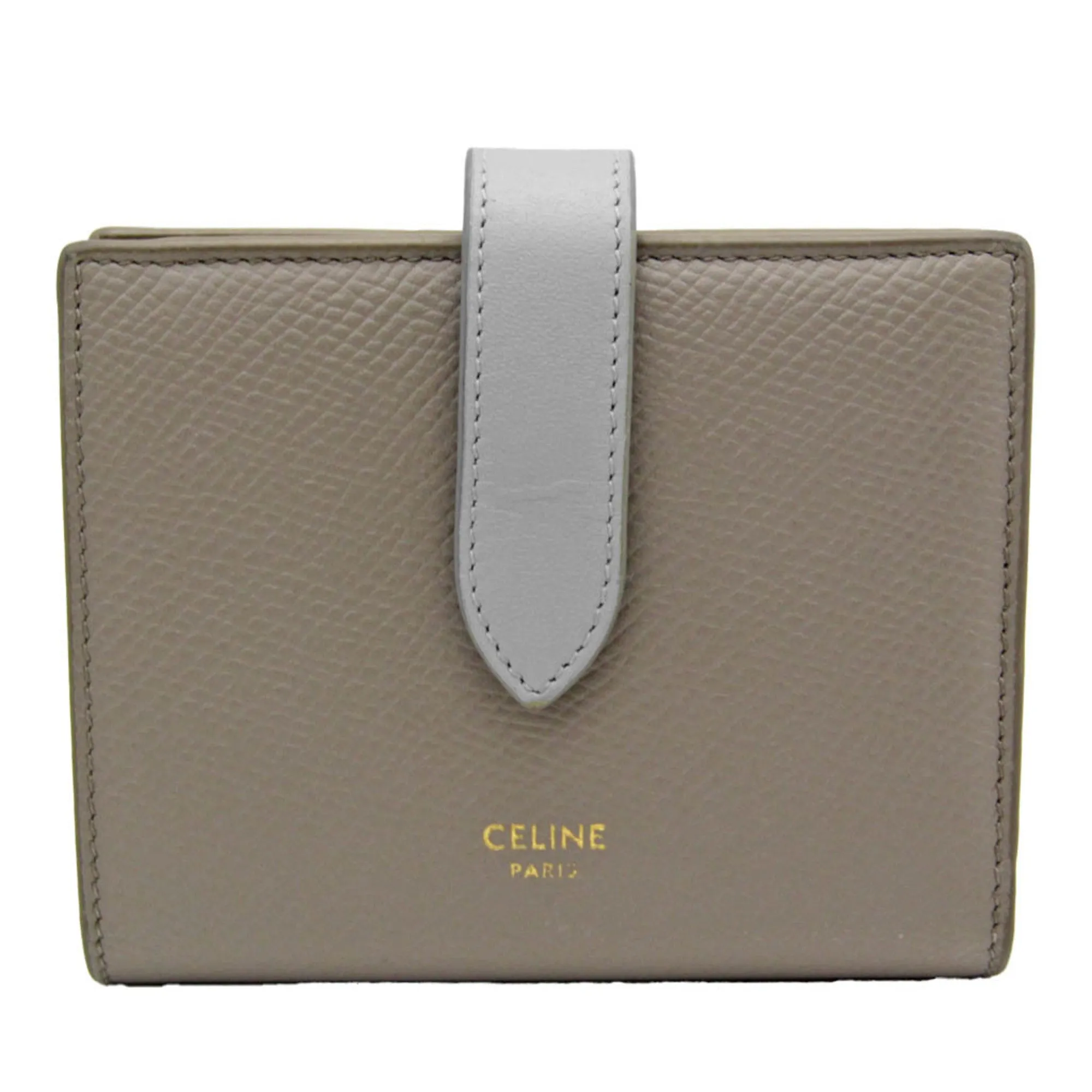 Celine Small Strap Wallet 10H263BRU Women's Calfskin Wallet [bi-fold] Gray Beige,Light Blue