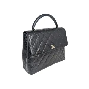 Chanel 90s Caviar Quilted Kelly Top Handle Bag