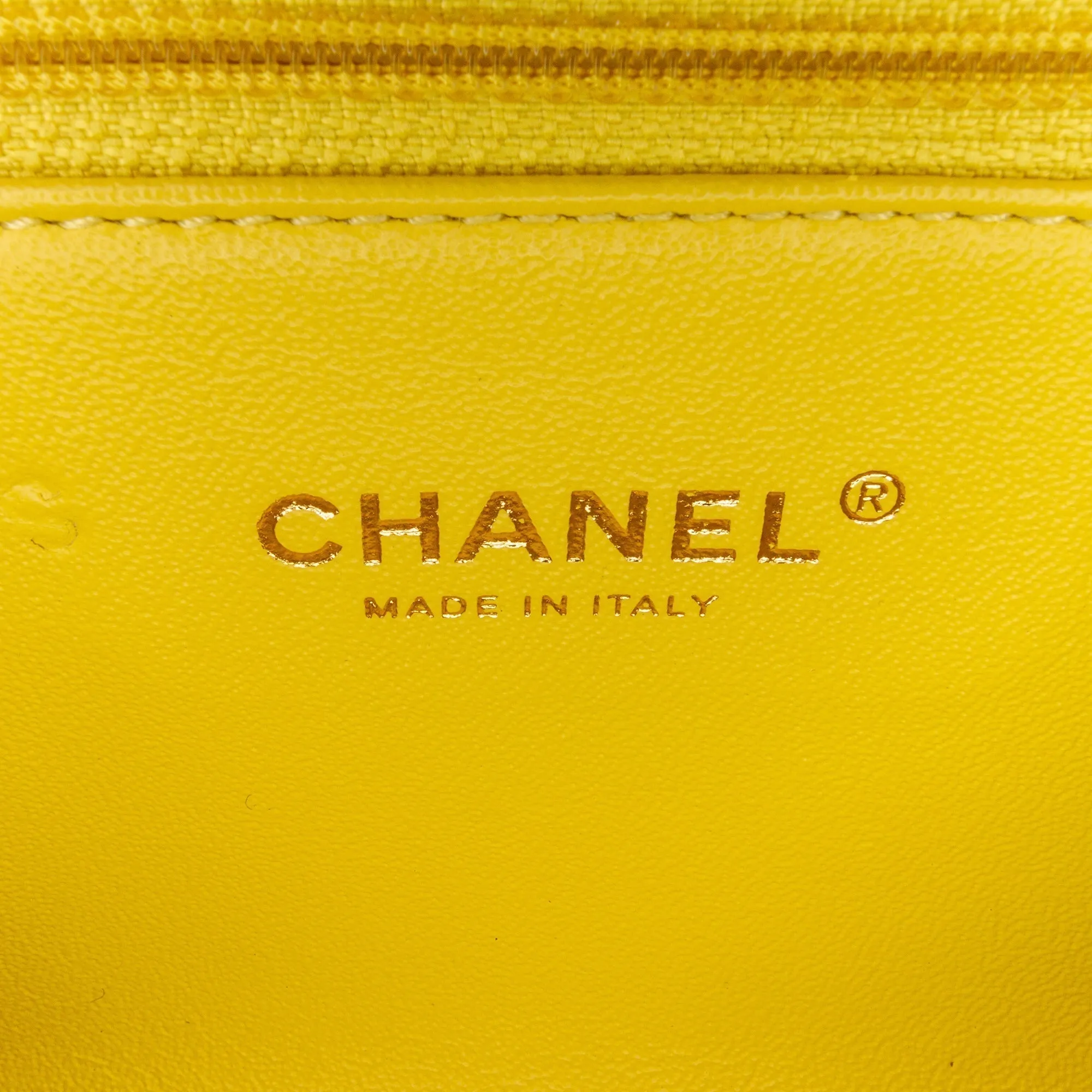 Chanel Coco Belt Bag Yellow Chevron Lambskin Gold