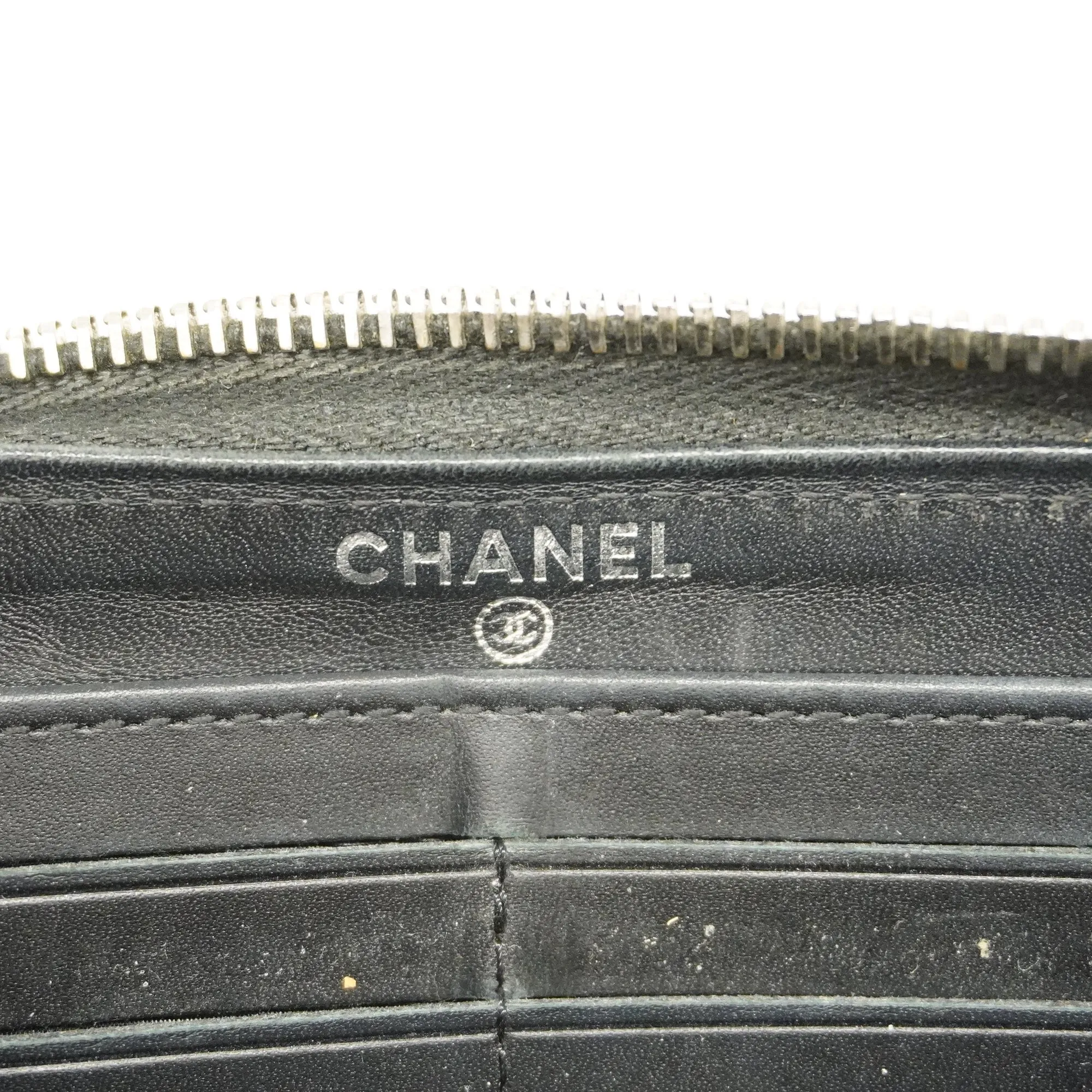 CHANEL   Matelasse Long Wallet Silver Metal Fittings Women's Caviar Leather