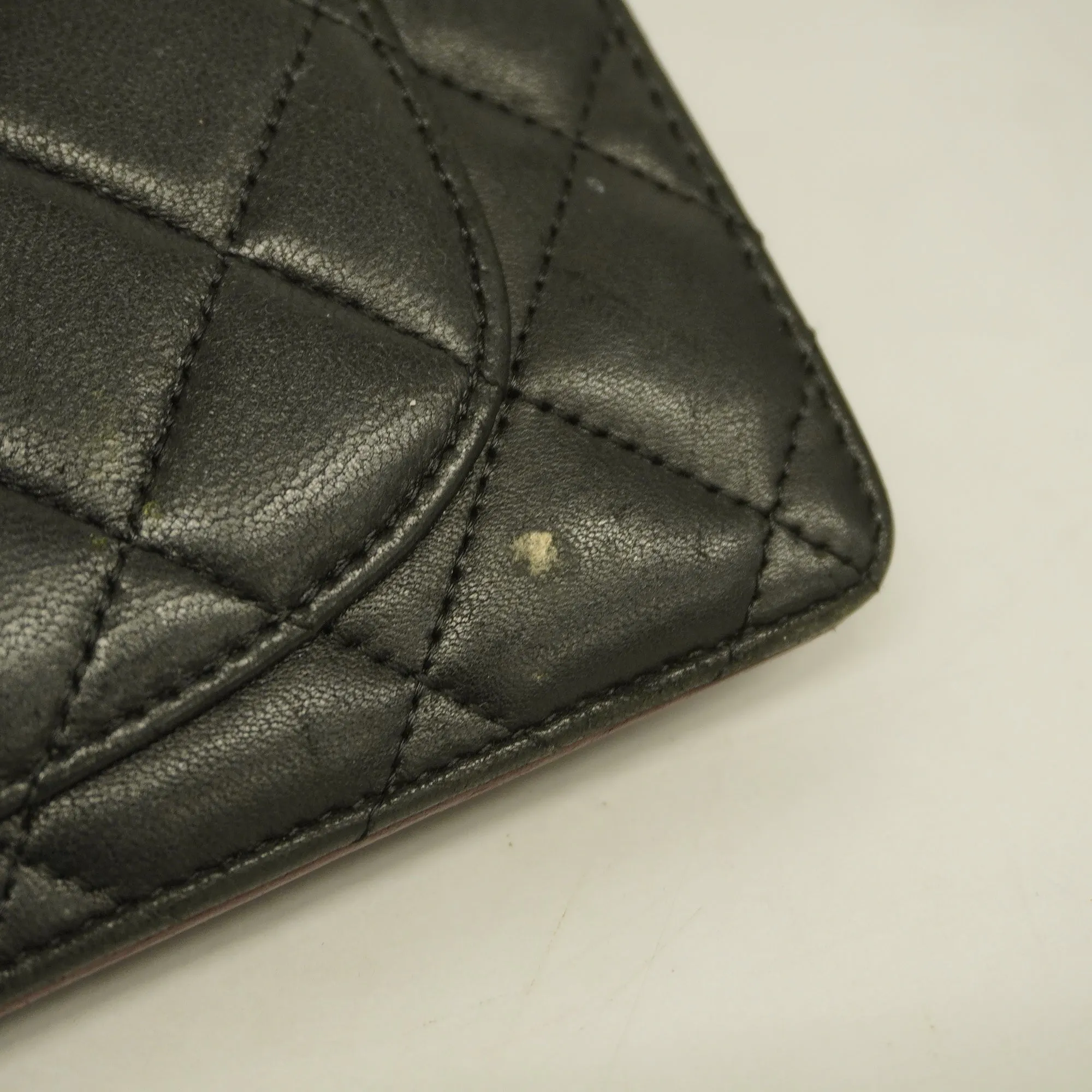 CHANEL   Matelasse Long Wallet Silver Metal Fittings Women's Lambskin