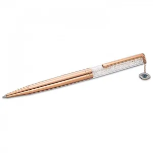 Crystalline Evil Eye Ballpoint Pen, White Rose Gold-tone plated 5553337