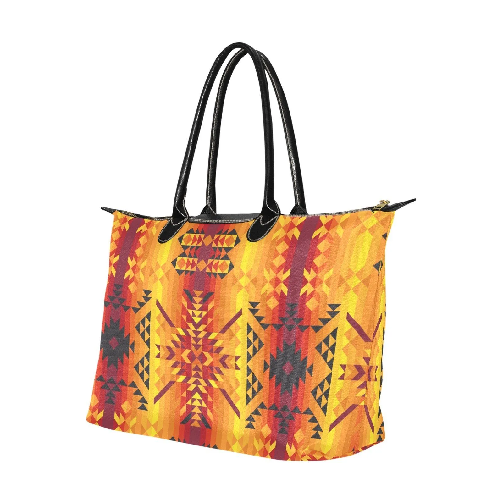 Desert Geo Yellow Red Single-Shoulder Lady Handbag