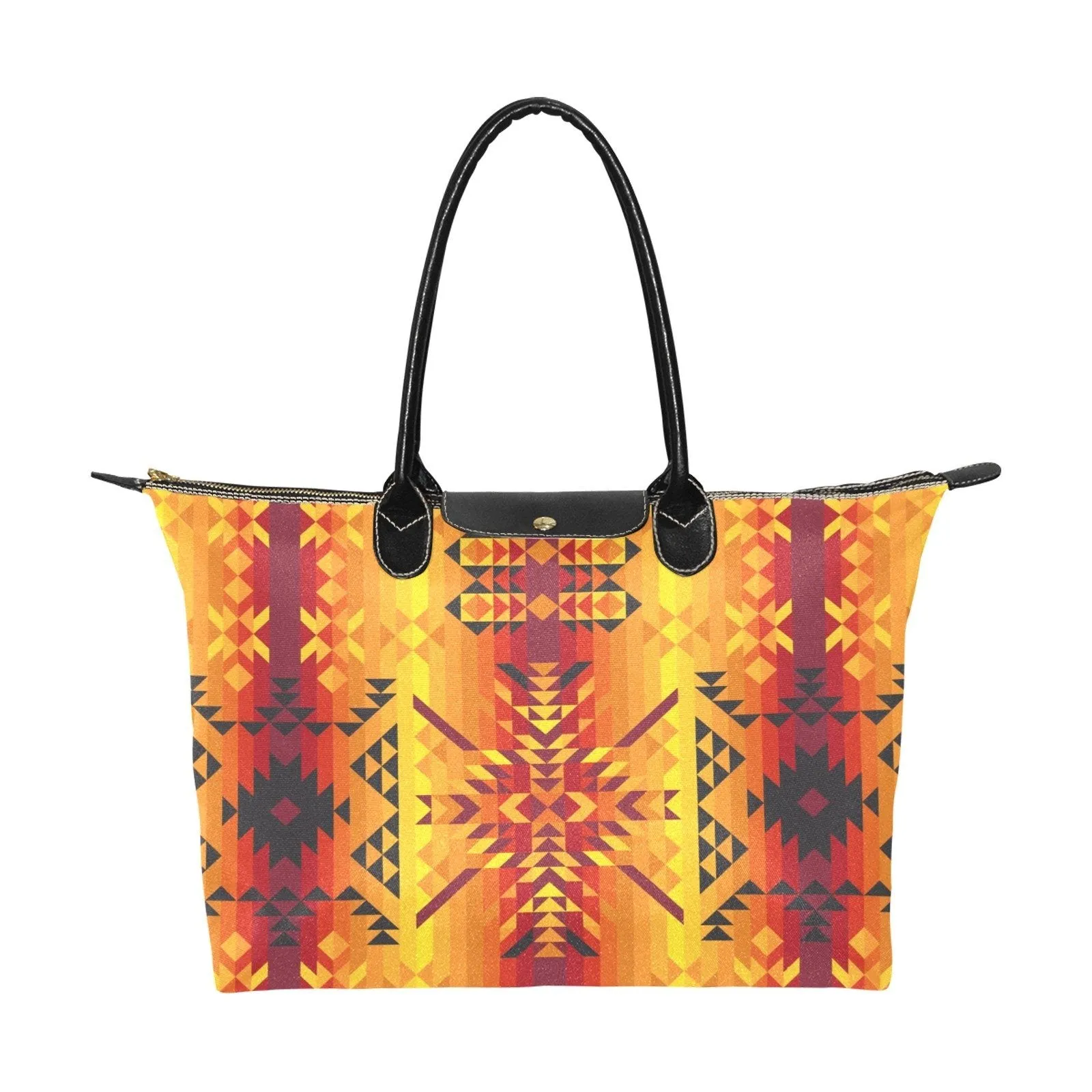 Desert Geo Yellow Red Single-Shoulder Lady Handbag
