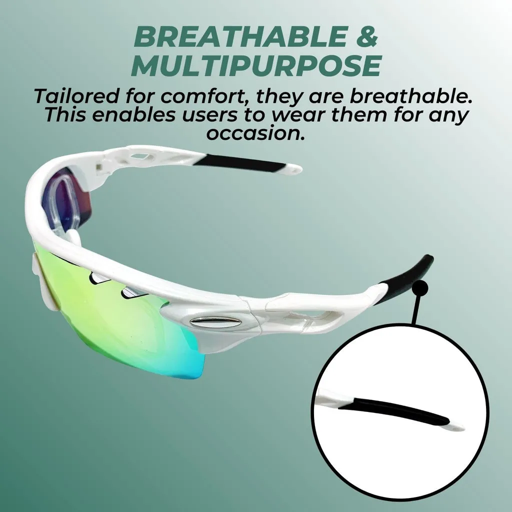 Durable UV400 Sport Sunglasses with 5 Lenses, Verpeak