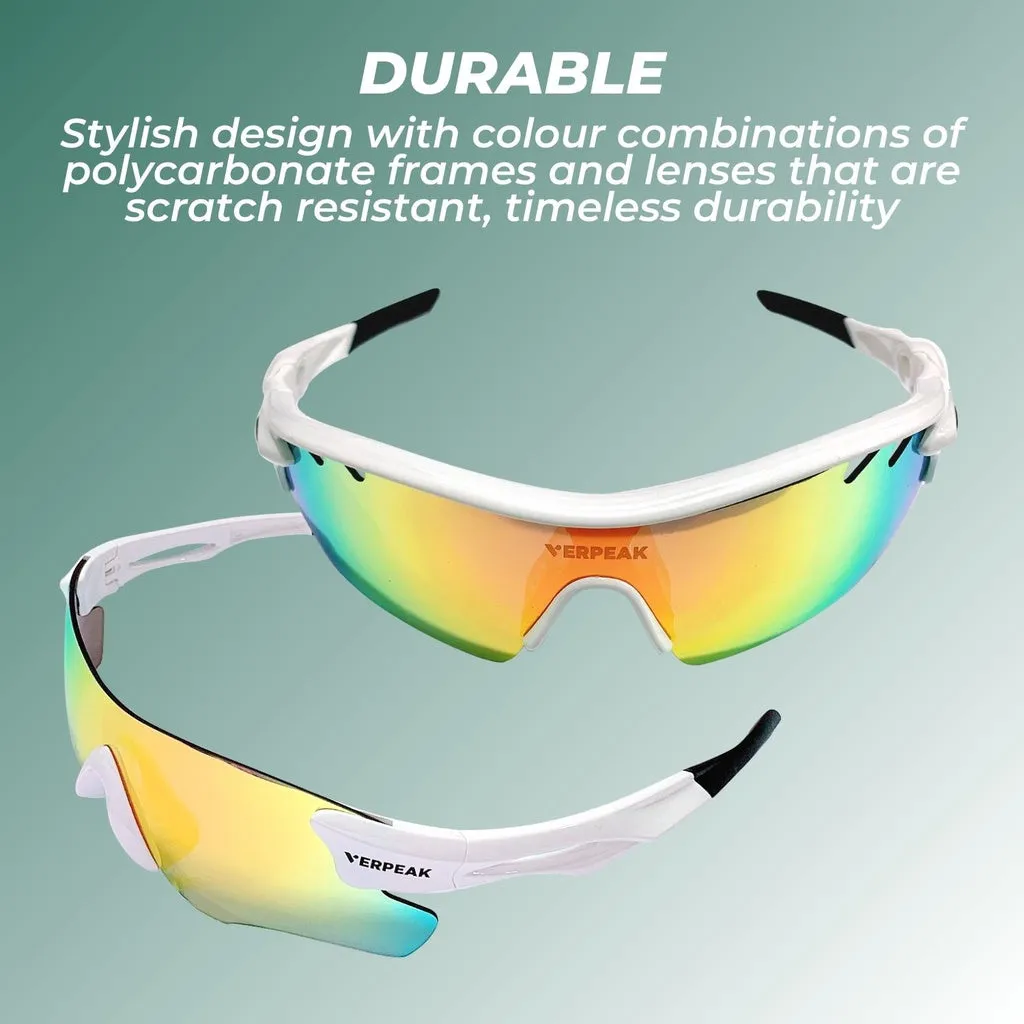 Durable UV400 Sport Sunglasses with 5 Lenses, Verpeak