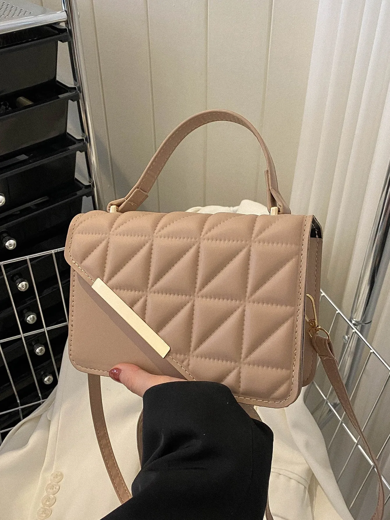 Exquisite,Elegant Portable Mini Stylish Flap Top Handle Bag With Adjustable Shoulder Strap For Female,For Lady Best Personalized Gifts For Women, Mom & Girlfriends