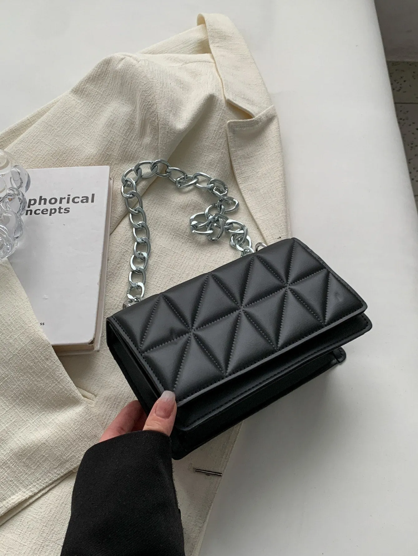 Exquisite,Elegant Portable Mini Stylish Flap Top Handle Bag With Adjustable Shoulder Strap For Female,For Lady Best Personalized Gifts For Women, Mom & Girlfriends