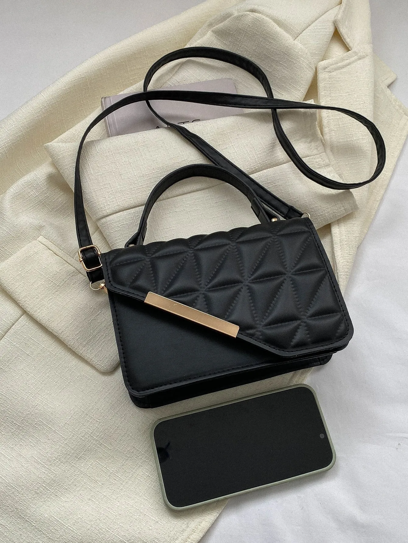 Exquisite,Elegant Portable Mini Stylish Flap Top Handle Bag With Adjustable Shoulder Strap For Female,For Lady Best Personalized Gifts For Women, Mom & Girlfriends