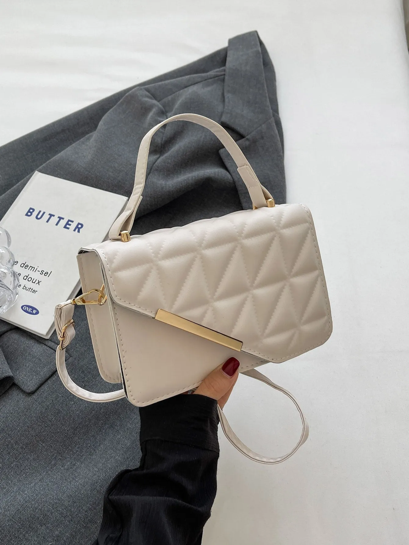 Exquisite,Elegant Portable Mini Stylish Flap Top Handle Bag With Adjustable Shoulder Strap For Female,For Lady Best Personalized Gifts For Women, Mom & Girlfriends