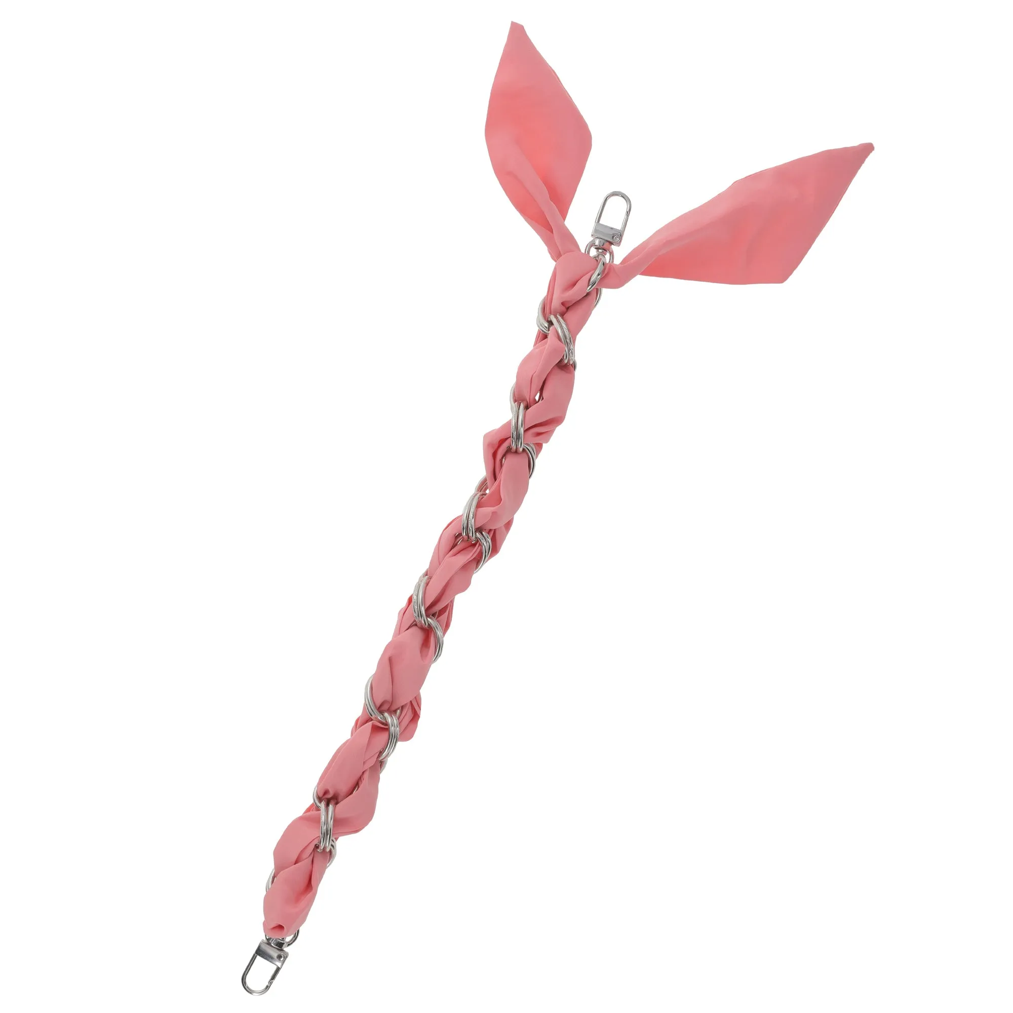 FashionStix Luxury Rose Silk Satin scarf with Chain Wrist Strap with Clip Holder
