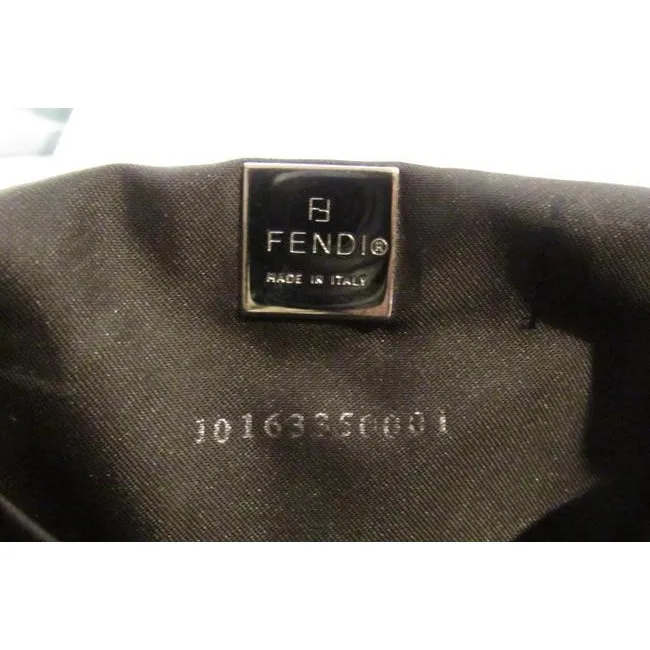Fendi Ltd Ed Structured Lunchbox Purse Tobacco Zucca Print Leather Satchel