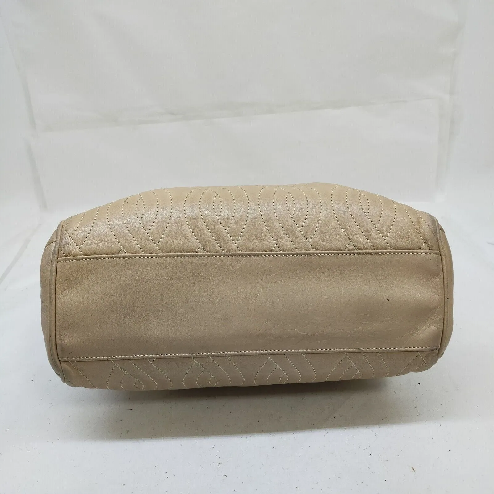 Fendi quilted 'pasta' pink lambskin leather satchel w gold metal handles