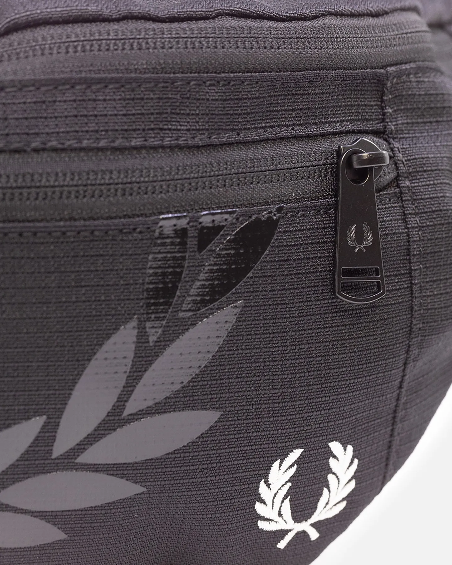 Fred Perry Printed Laurel Wreath Ripstop Waist Bag Black