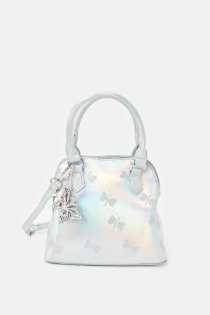 Girls Silver Cross Body Bag