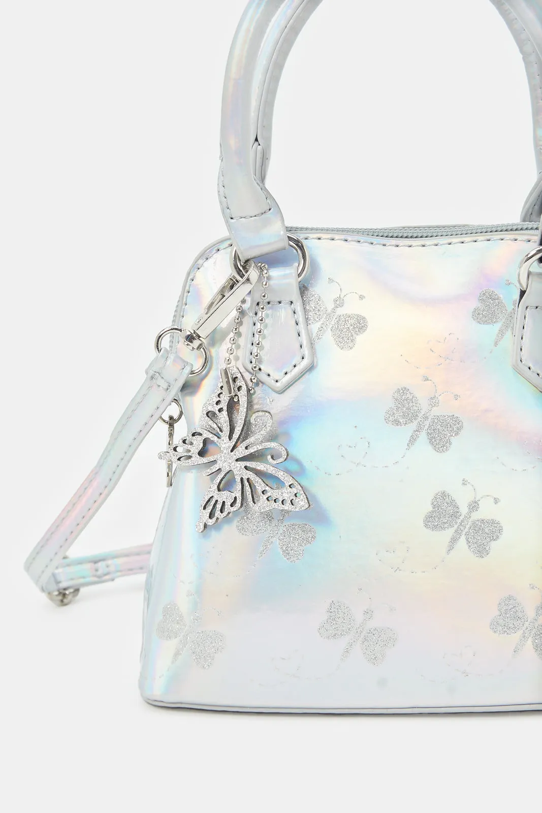 Girls Silver Cross Body Bag