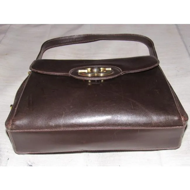 Gucci Vintage Pursesdesigner Purses Rich Brown Leather Satchel
