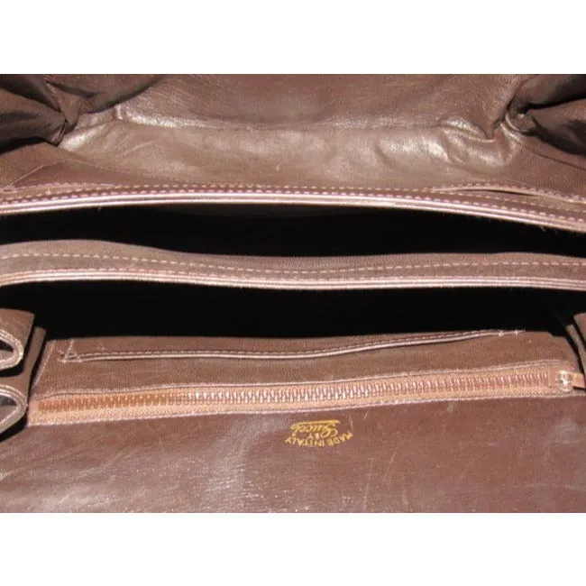 Gucci Vintage Pursesdesigner Purses Rich Brown Leather Satchel
