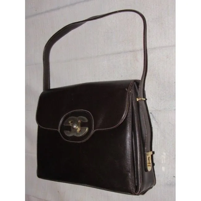 Gucci Vintage Pursesdesigner Purses Rich Brown Leather Satchel