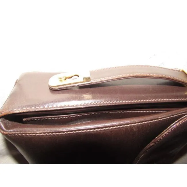 Gucci Vintage Pursesdesigner Purses Rich Brown Leather Satchel