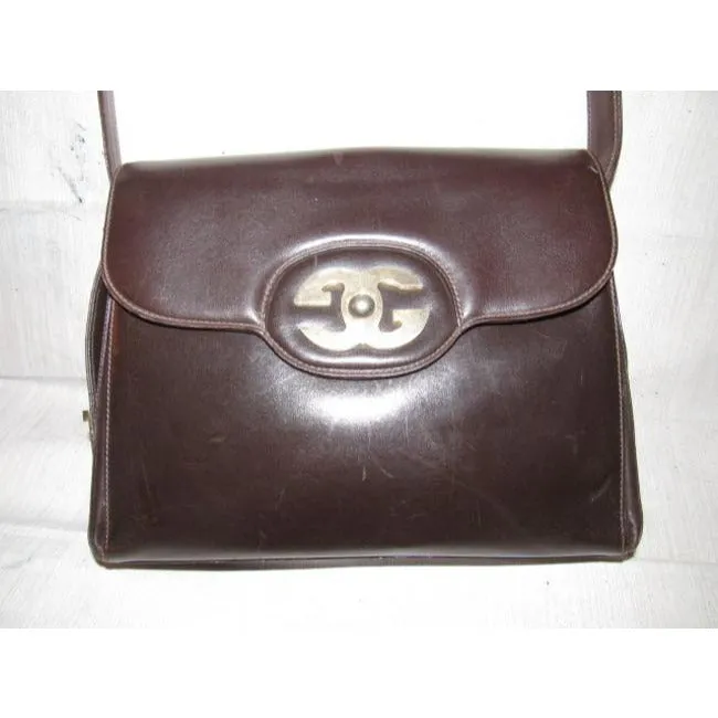 Gucci Vintage Pursesdesigner Purses Rich Brown Leather Satchel