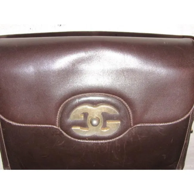Gucci Vintage Pursesdesigner Purses Rich Brown Leather Satchel