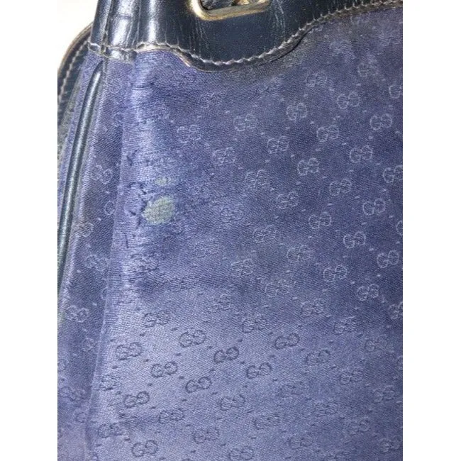 Gucci Webby Drawstring Pursesdesigner Purses Navy Leather And Gg Leather Satchel