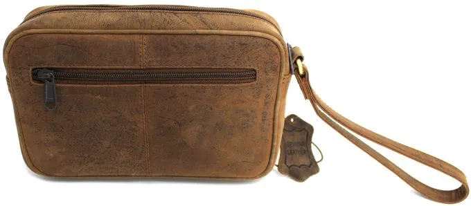 Hide & Chic Genuine Leather Man Bag. Brown. Style No: 52012.