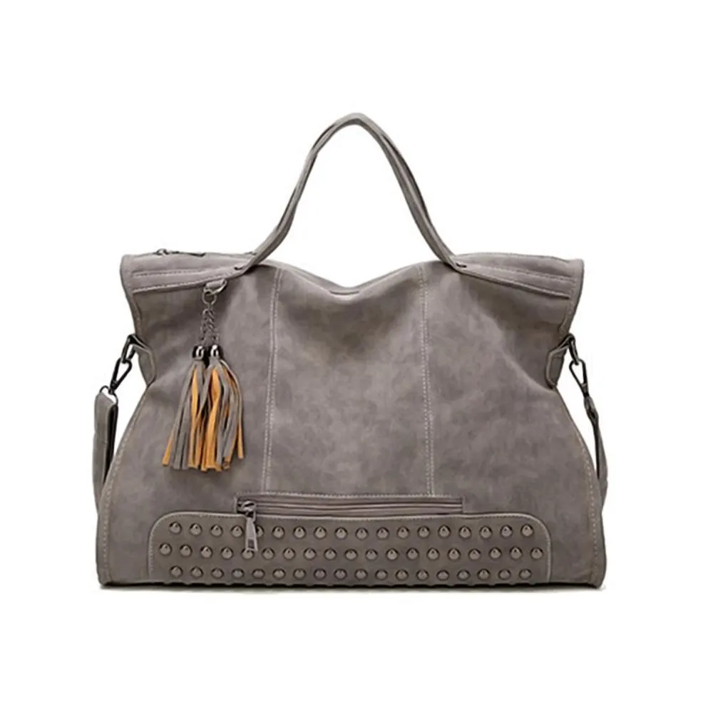 High Capacity Stylish Handbag With Tassel Keychain