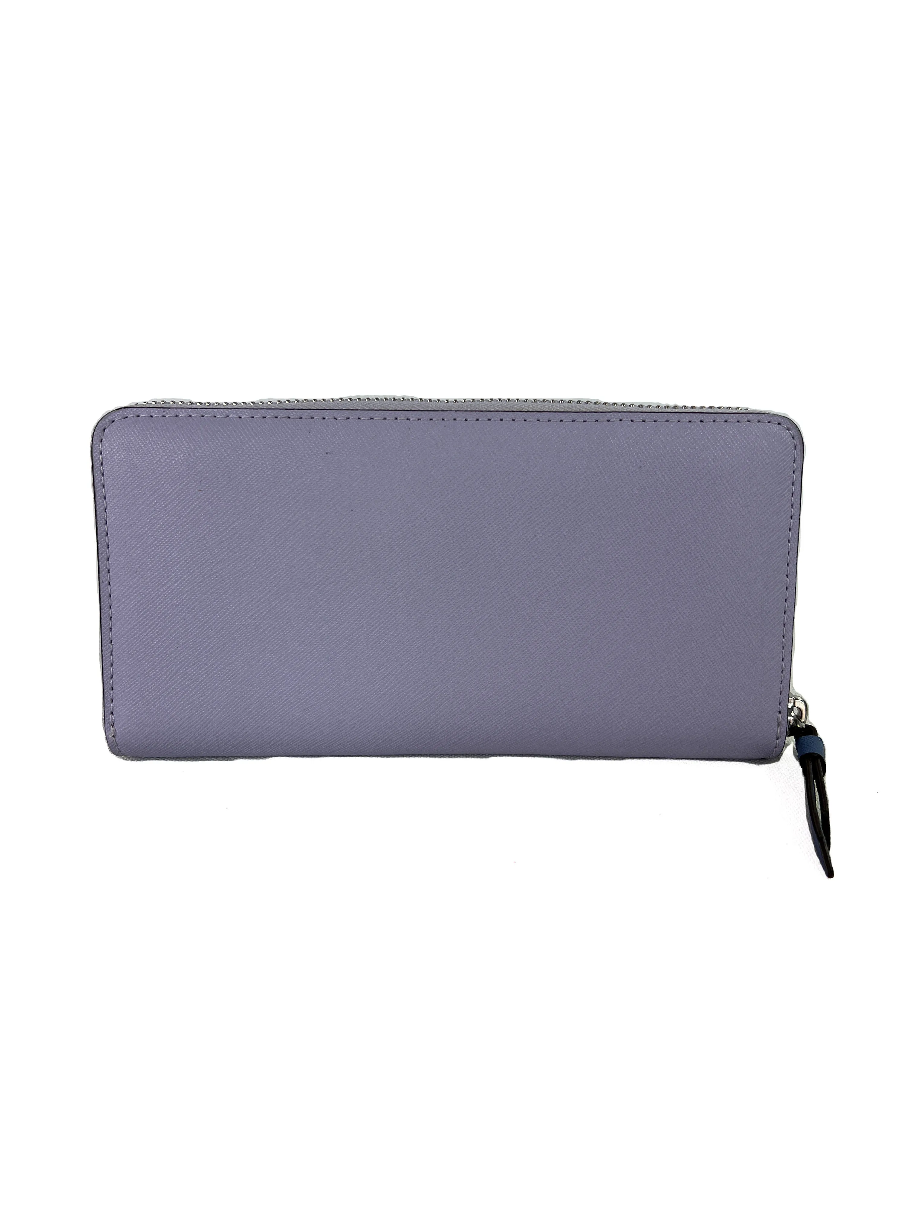 Kate Spade purple and blue colorblock zip around wallet