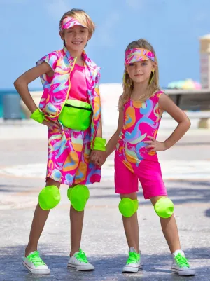 Kids Barbie and Ken Rollerblade Inspired Halloween Costume